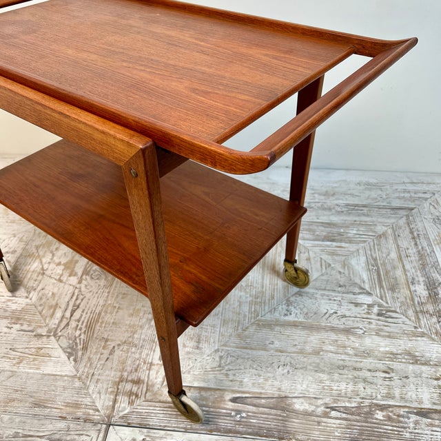 1960s Danish MCM Drinks Trolley by Edvard Kindt-Larsen for Soborg Mobler, 1960s For Sale - Image 5 of 10