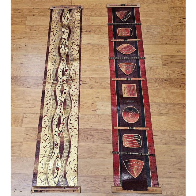 Early 21st Century Contemporary Mixed Media Wall Art Pair, 3d Fiber Glass Wood, Usa For Sale - Image 5 of 12