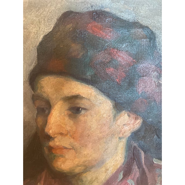 Beautiful vintage portrait painting. Expertly painted, museum quality. Oil on canvas measures approx. 16” x 18”. With nice...