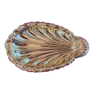 Vintage Baldwin Brass Shell Dish, Elegant Serving Dish or Trinket Tray For Sale