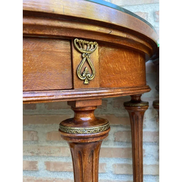 Empire Style Mahogany Nightstands with Bronze and Brass Details, 1930s, Set of 2 For Sale - Image 17 of 18