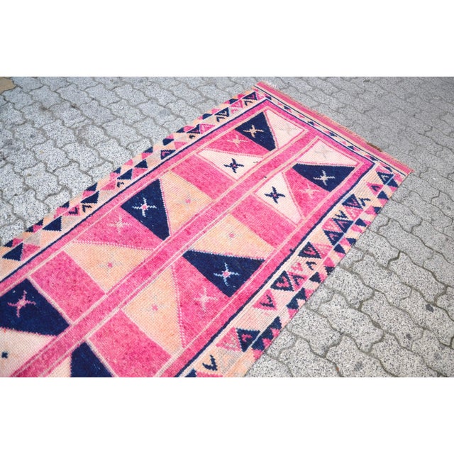 1960s Vintage Turkish Handmade Runner For Sale - Image 10 of 11