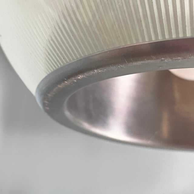 Metal Mid-Century Modern Italian Glass and Metal Feltre Chandelier by Ignazio Gardella for Greco, 1960s For Sale - Image 7 of 16