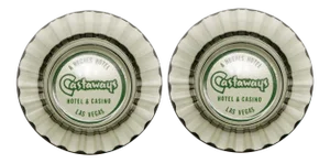 The Castaways Hotel Glass Ashtrays - a Pair