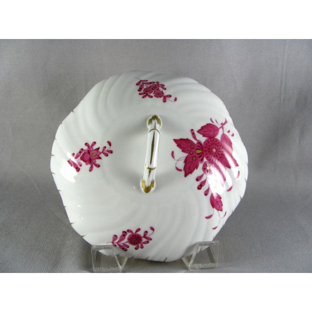 Ceramic Herend Chinese Bouquet Raspberry Bon Bon Bonbonniere Candy Dish For Sale - Image 7 of 11