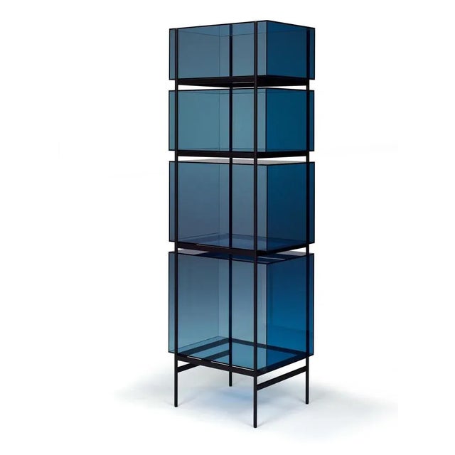 Contemporary Lyn High Blue-Black Cabinet by Pulpo For Sale - Image 3 of 11