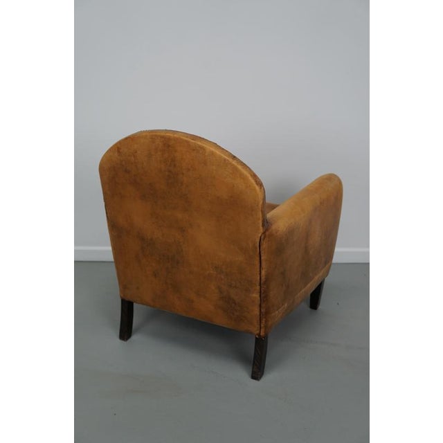 Vintage Dutch Cognac Leather Club Chair For Sale - Image 14 of 18