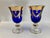 Stunning cobalt blue and gold crystal wine/water goblets. Made in Italy for Horchow in the Arte Italica 'Medici' pattern....