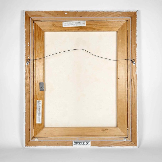 Mid 20th Century Vintage Abstract Still Life Painting Artist Signed Goodman Floral Vase Mid-Century Modern, Framed For Sale - Image 9 of 10