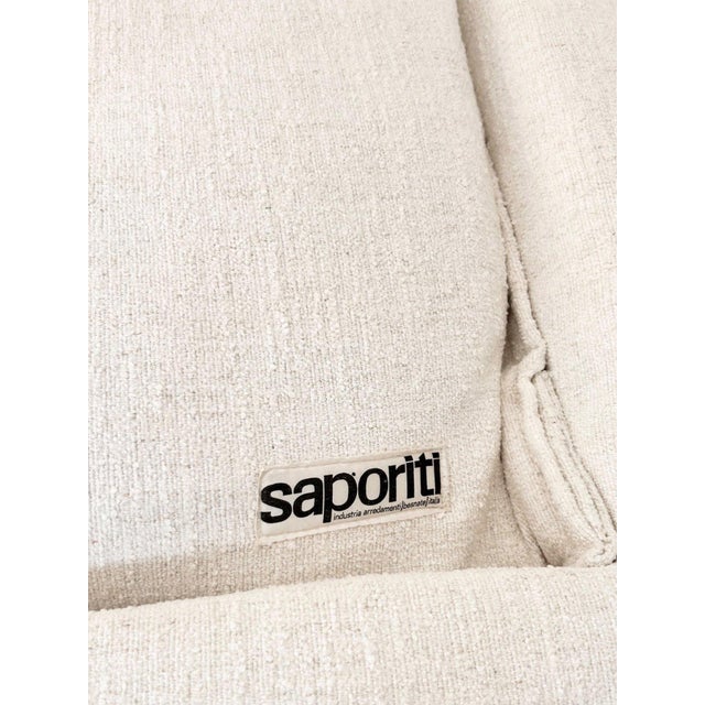 1970s Modular Sofa in Ecru Bouclé Linen from Saporiti Italia, 1970 For Sale - Image 5 of 14