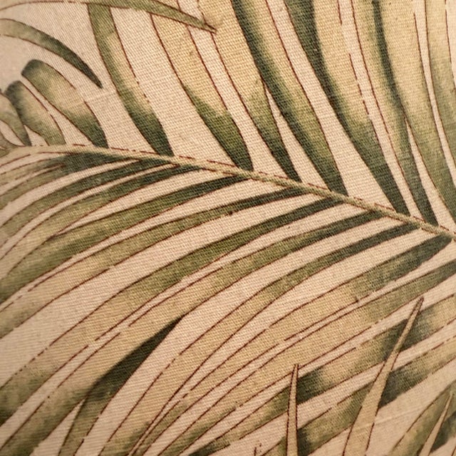 Green Vintage Tyndale for Frederick Cooper Cast Iron 2-Light Palm Tree Table Lamp With Original Shade For Sale - Image 8 of 12