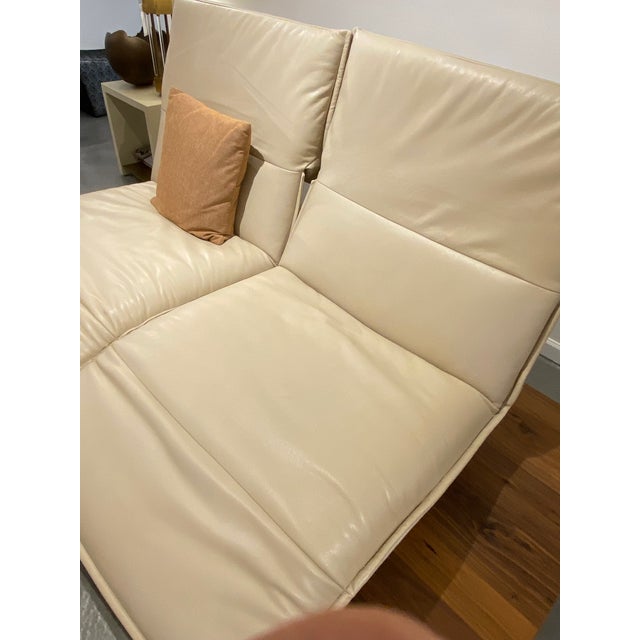 Beige Leather Reclining Lounge Sofa, Label: Koinor For Sale - Image 8 of 17