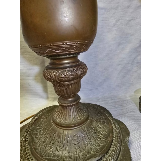 Vintage Pair of Bronze Urn Table Lamps For Sale - Image 6 of 14