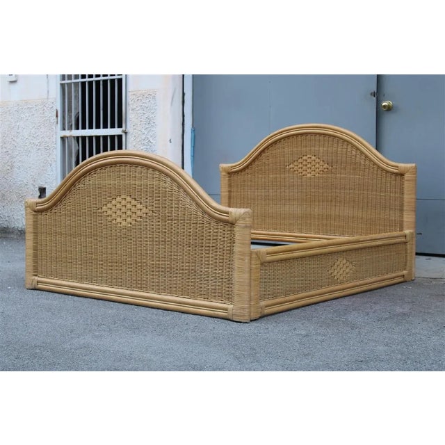 Vintage Italian Bamboo and Wicker Bed by Tommaso Barbi, 1970 For Sale - Image 17 of 17
