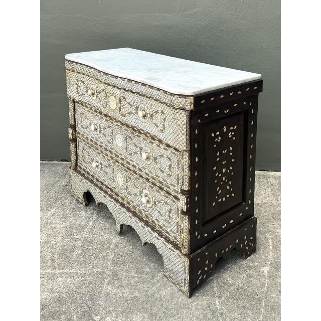 Vintage Mother of Pearl Inlay Chest of Drawers For Sale - Image 4 of 14