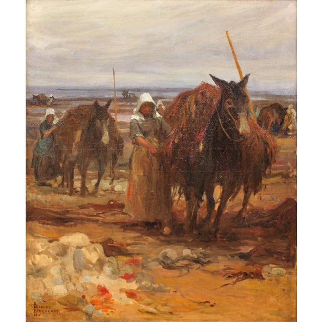 Charles Fouqueray. French ( b.1869 - d.1956 ). Ramasseurs De Goemon En Bretagne, 1910. ( Seaweed Gatherers In Brittany )....