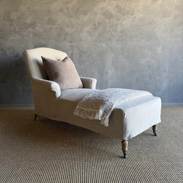 Slip Cover Only Shown in Flax, which is a natural flax linen that is not dyed or bleached.. 100% stone washed linen. Our...