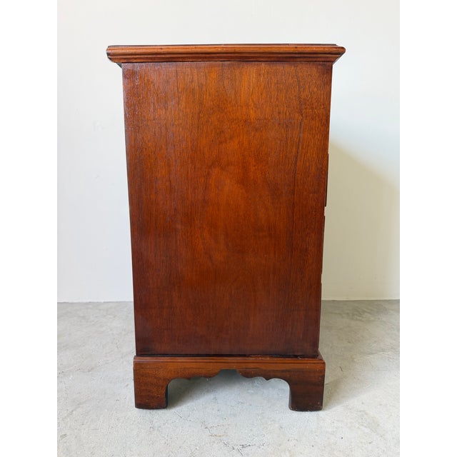 Vintage Georgian Campaign-Style Mahogany 4-Drawer Chest With Pull-Out Writing Tray For Sale - Image 10 of 12