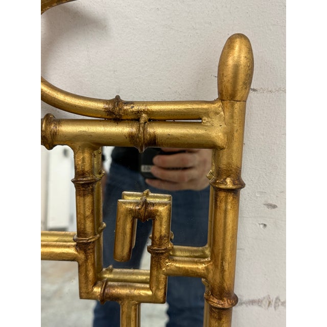 Ornamental & Decorative Materials Regency Style Giltwood Faux Bamboo Wall Mirror For Sale - Image 7 of 12