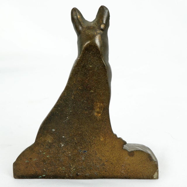 Metal Pair of German Shepherd Bookends Cast Iron Circa 1925 For Sale - Image 7 of 10