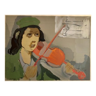 Mane Katz, Colorful Russian French Judaica Jewish Shtetl Wedding Lithograph Mourlot Paris For Sale