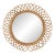 Mid-Century Italian Round Rattan Wall Mirror For Sale