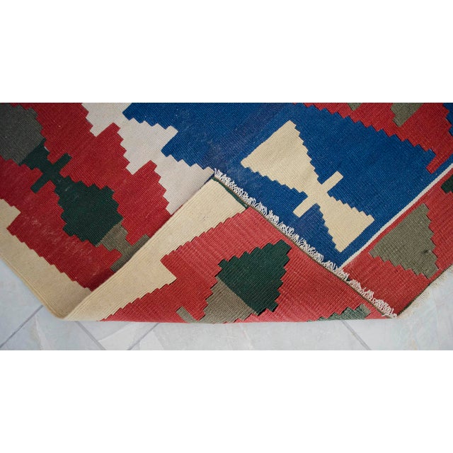 1980s Turkish Kilim Rug Flat Weave Vintage Area Rug For Sale - Image 11 of 11