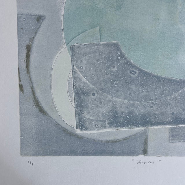 Original Geometric Monotype Artwork “Arrival”, Unframed For Sale - Image 4 of 4