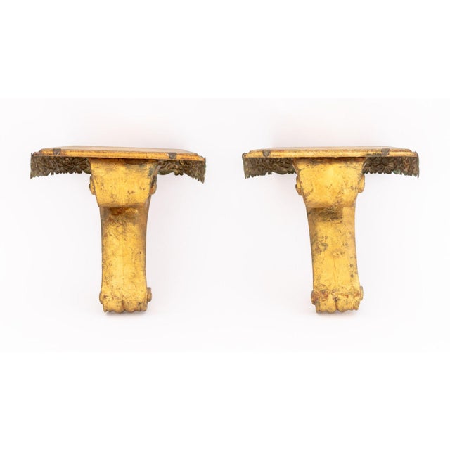 Italian Neoclassical Style Gilt Wall Brackets, 4 For Sale - Image 15 of 16