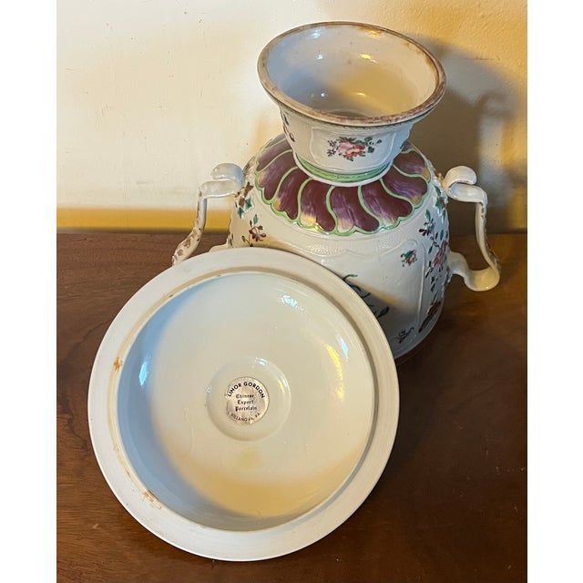 Antique 18th Century Chinese Export Famille Rose Porcelain Trophy Cup or Urn With Handles & Cover Butterflies & Flowers Circa 1790 For Sale - Image 17 of 18