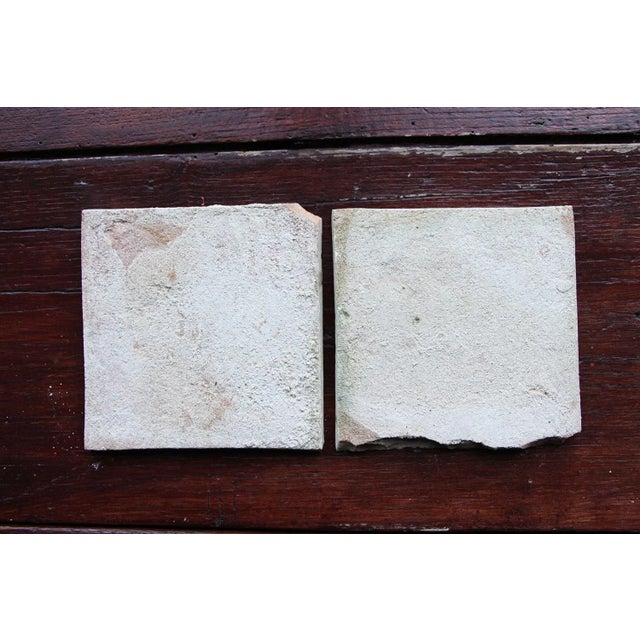 Antique Portuguese Tin-Glazed Pottery Tiles - Set of 2 For Sale - Image 4 of 6