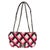 Traditional Fuchsia Navy White Shearling Lambskin Emoticon Single Flap Bag For Sale - Image 3 of 8