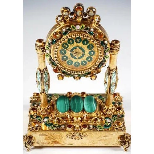 Historicism Viennese Silver Clock with Musical Movement, 1880s For Sale - Image 6 of 10