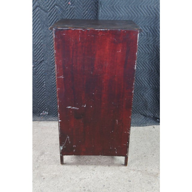 Antique Edwardian Mahogany Drop Front Secretary Filing Cabinet Console For Sale - Image 9 of 11