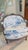 Baby Blue Antique French Bergere Chair - Designer Upholstery (Lee Jofa Glazed Chintz & Italian Velvet) For Sale - Image 8 of 9