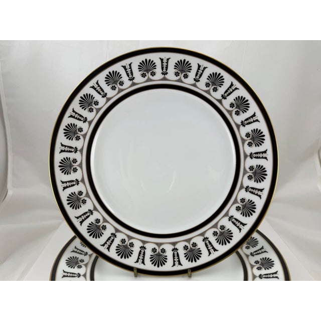 Six beautiful Richard Ginori Ercolano blak, black Dinner Plates. They are in excellent unused condition. No damage...