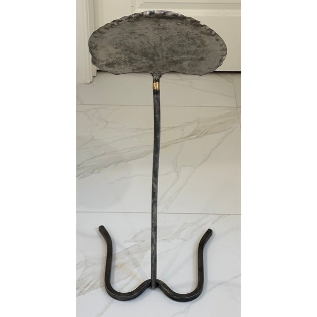 John Salterini Vintage Salterini Lily Pad Drink Table / Garden Table in Raw Metal For Sale - Image 4 of 12