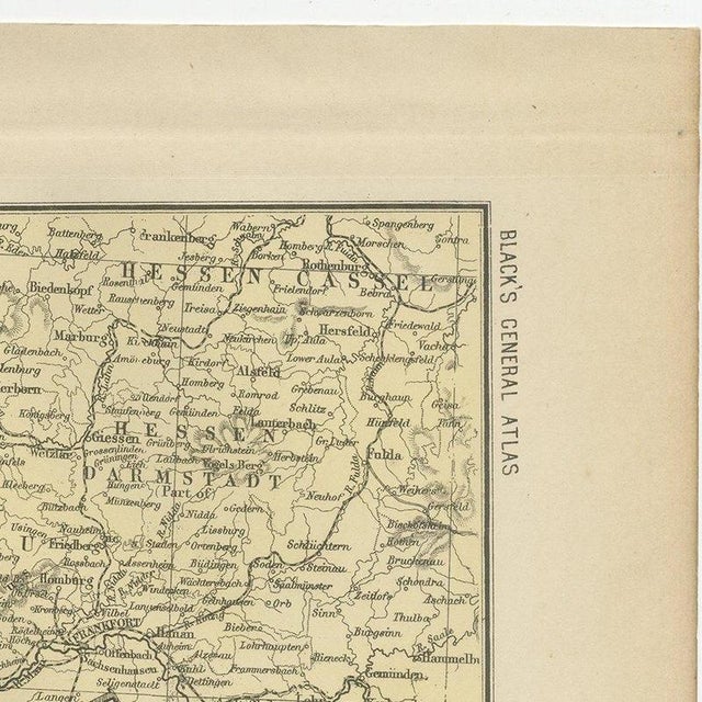 Black Antique Map of Alsace-Lorraine, 1871 For Sale - Image 8 of 12