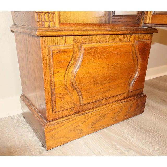 Vintage Howard Miller “Beaumont” Triple-Chime Oak Grandfather Clock, Model 610-259, Circa 1985 For Sale - Image 14 of 17