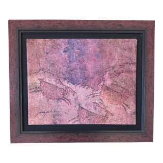 Petroglyph-Inspired Southwest Watercolor, 1999 | Signed Jerry W. Fuhriman | Mineral Tones For Sale