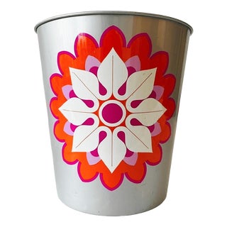 Vintage Pop Art Trash Can in Metal from Simel Vich, 1970s For Sale