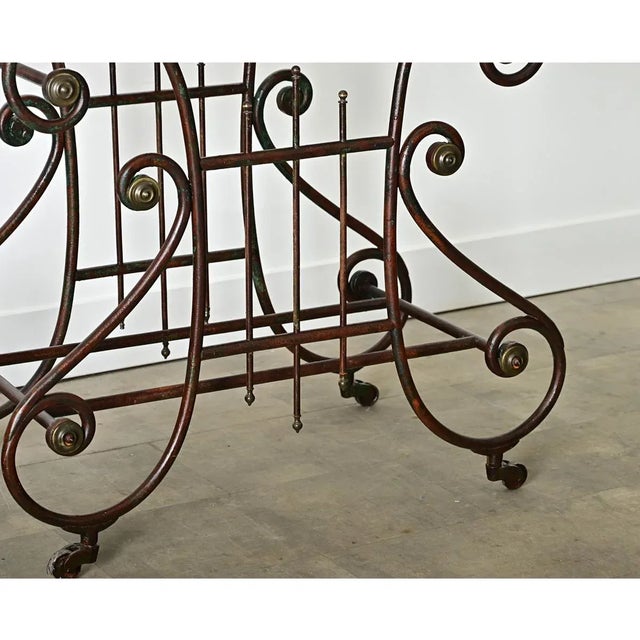 Metal French 19th Century Iron & Marble Butcher or Pastry Shop Table For Sale - Image 7 of 12