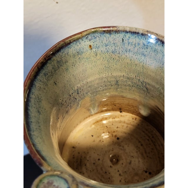 1990s Studio Pottery Mug Gradient Blue Purple For Sale - Image 12 of 14