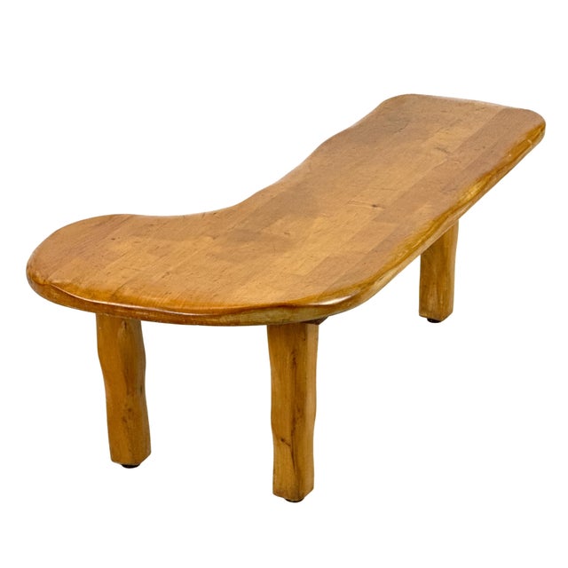 Mid-Century Modern Vintage 1950s Mid-Century Freeform Biomorphic Maple Forme Libre Coffee Table - Van Sciver - Kidney Puddle Boomerang Occasional Tripod Table For Sale - Image 3 of 18