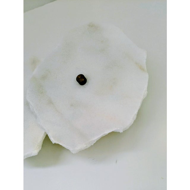 Modern Sculptural with 2 piece Marble Led Wall Sconce Light Contemporary Organic Design For Sale - Image 11 of 15