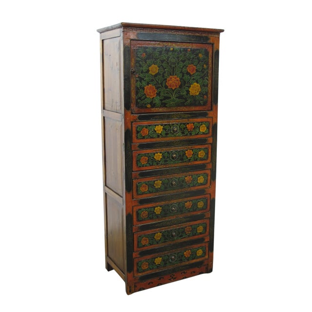 Chinese Late 19th Century Tibetan Chest With 6 Drawers For Sale - Image 3 of 12