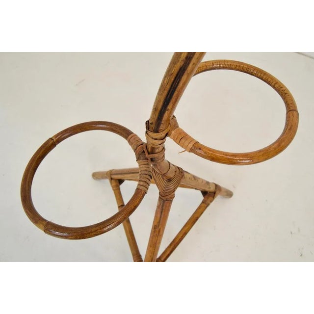Mid-Century Rattan and Bamboo Flower Stand, 1950s For Sale - Image 9 of 12