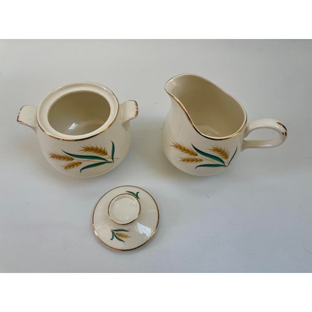 1960s Midcentury Gilt Royal Harvest Sugar & Creamer Set - Set of 2 For Sale - Image 5 of 8
