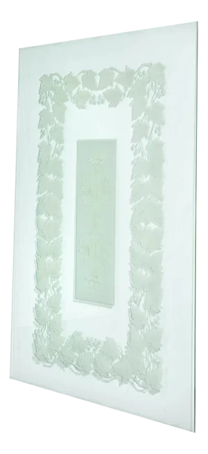 Large Italian Stained Glass Window in Etched Glass, 1950s