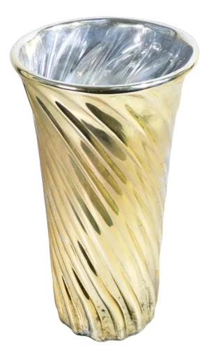 Mid-Century Murano Blown Glass Vase Silvered and Gilded, 1950s